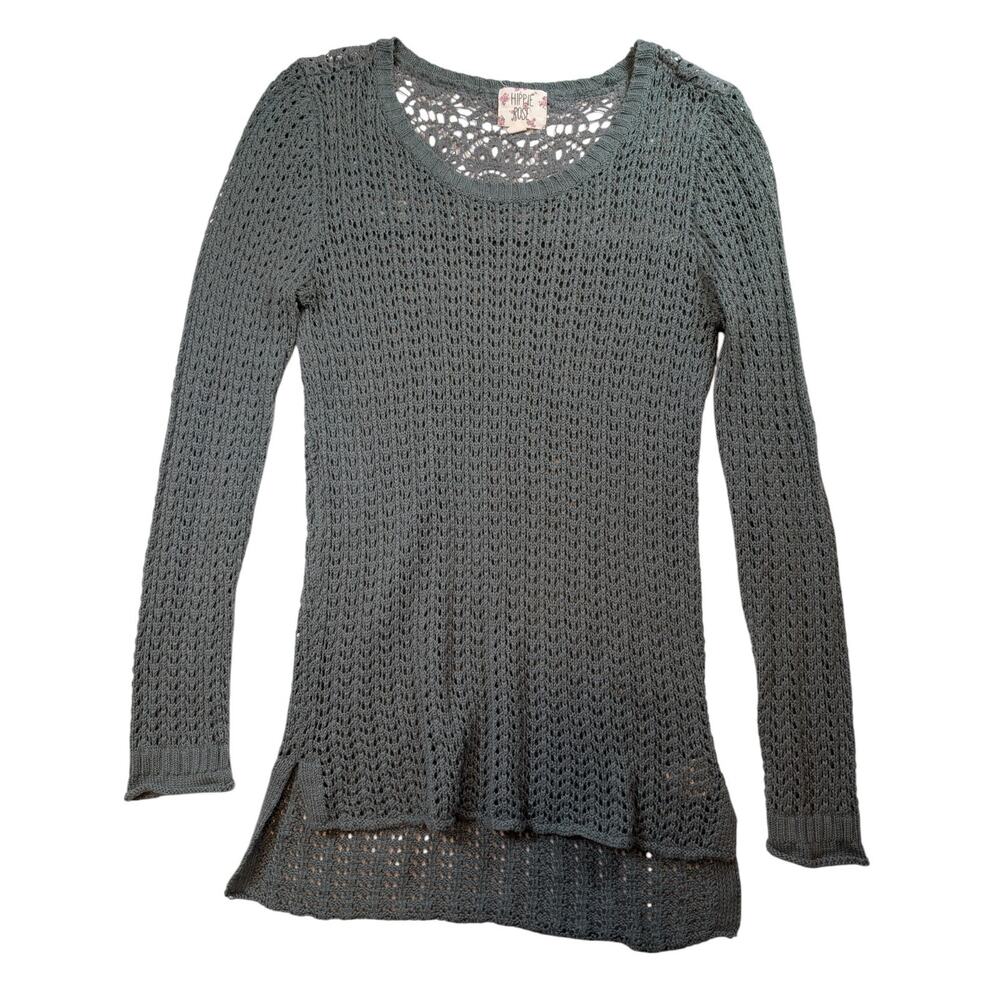 Chunky Knit Bodycon Pullover Sweater Long Sleeve Hippie Rose XS Cabincore